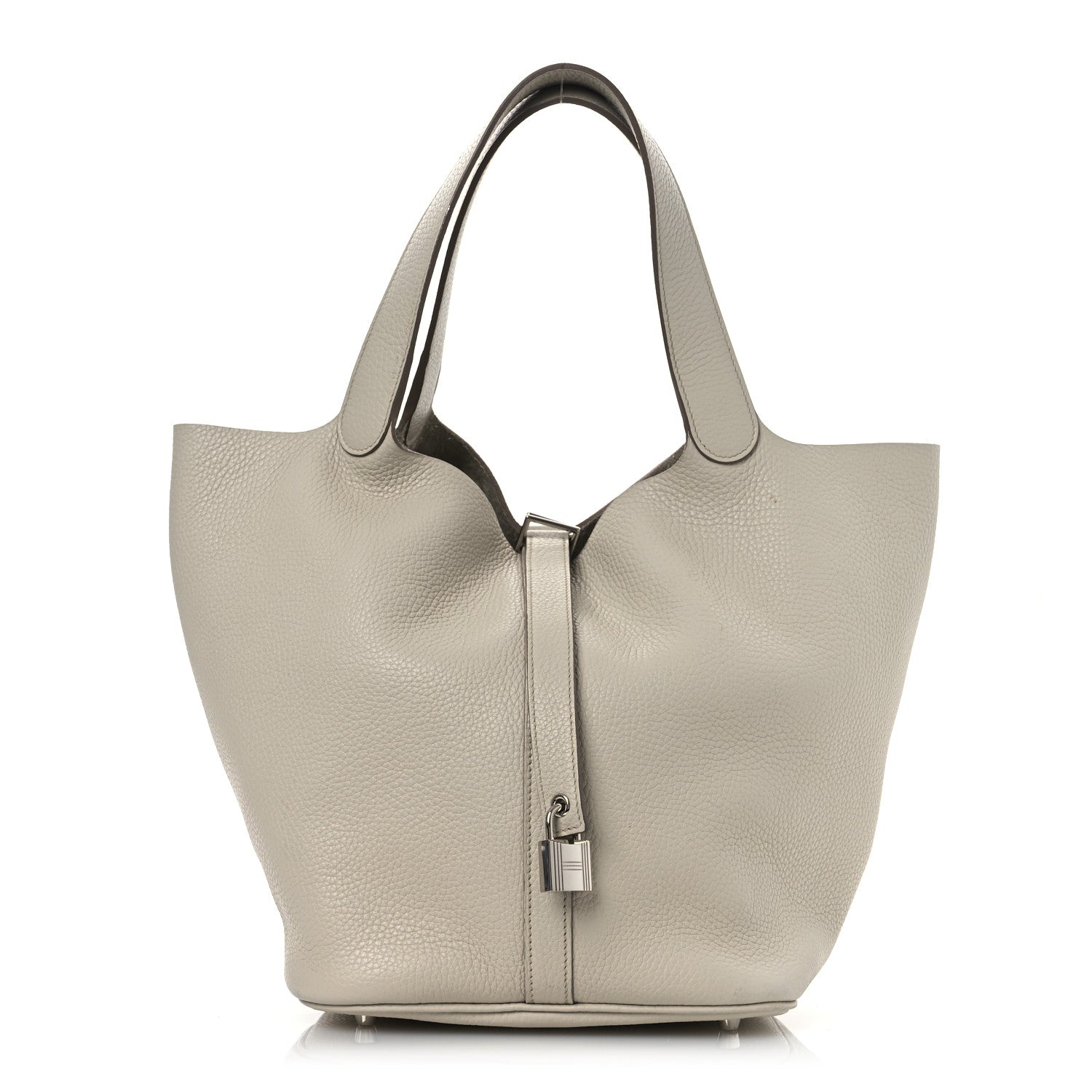 Hermes Taurillon Clemence Picotin Lock 26 GM Gris Perle 1 of 15