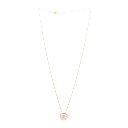 Cartier 18K Yellow Gold Diamond Mother of Pearl XS Amulette de Cartier Pendant Necklace 3 of 6