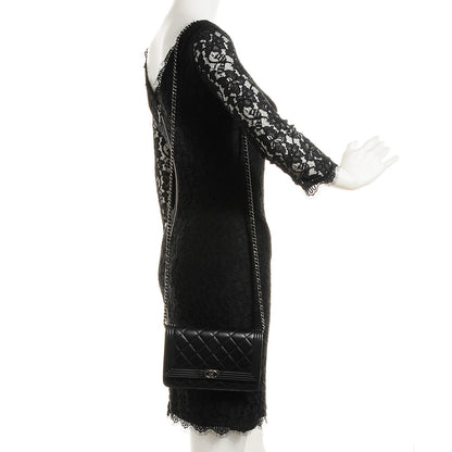 Chanel Lambskin Quilted Boy Wallet On Chain WOC Black 2 of 9