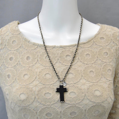 Gucci Mens Wooden Cross Necklace Silver 4 of 5