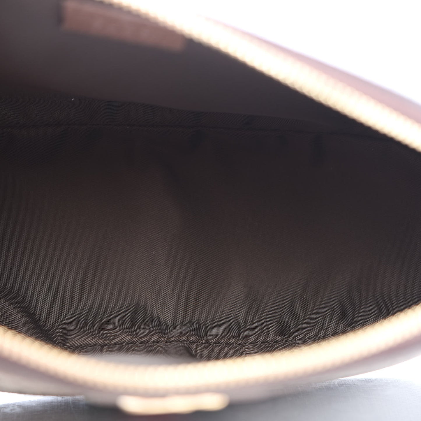 GG Supreme Monogram Textured Calfskin Web Large Ophidia Cosmetic Case Beige Ebony New Acero