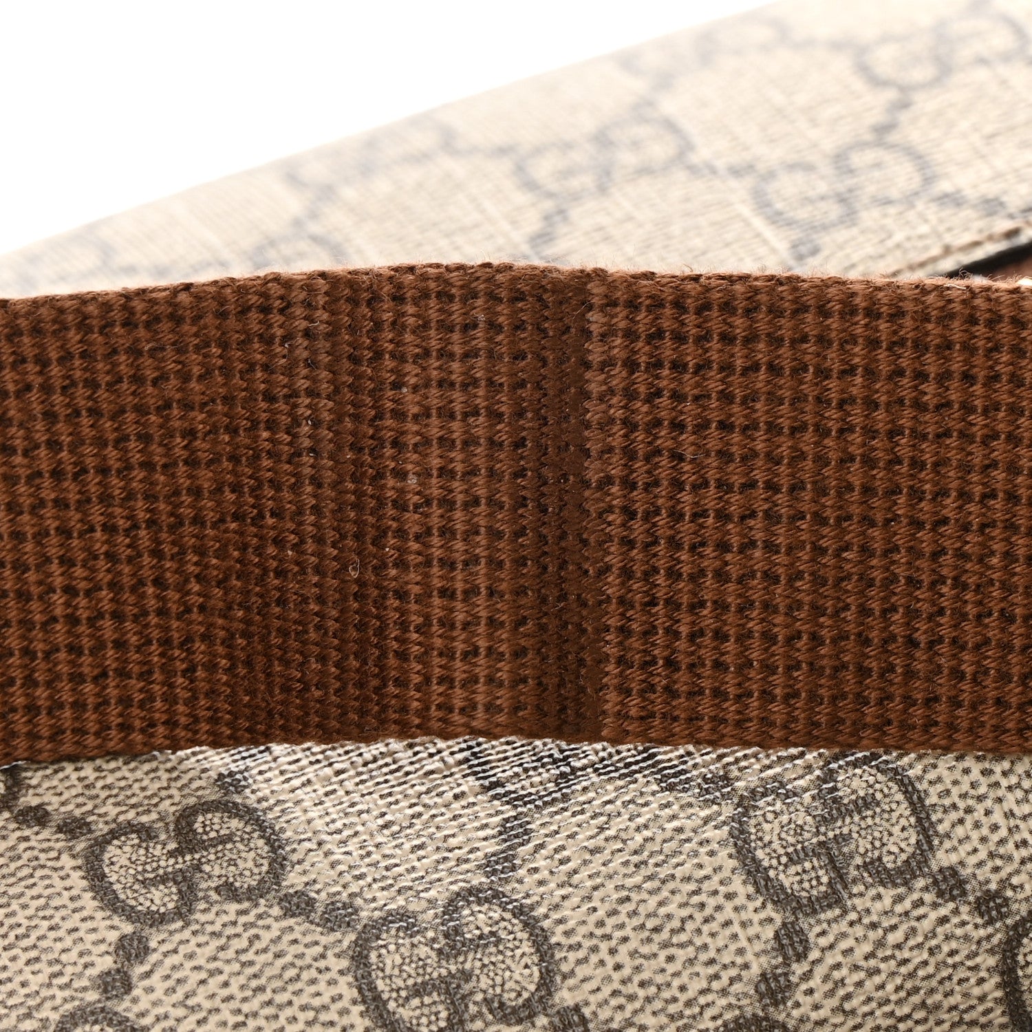 Gucci GG Supreme Monogram Textured Calfskin Retro Interlocking G Belt Bag Beige Ebony Brown Sugar 11 of 16