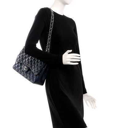 Chanel Caviar Quilted Jumbo Double Flap Navy Blue 2 of 9
