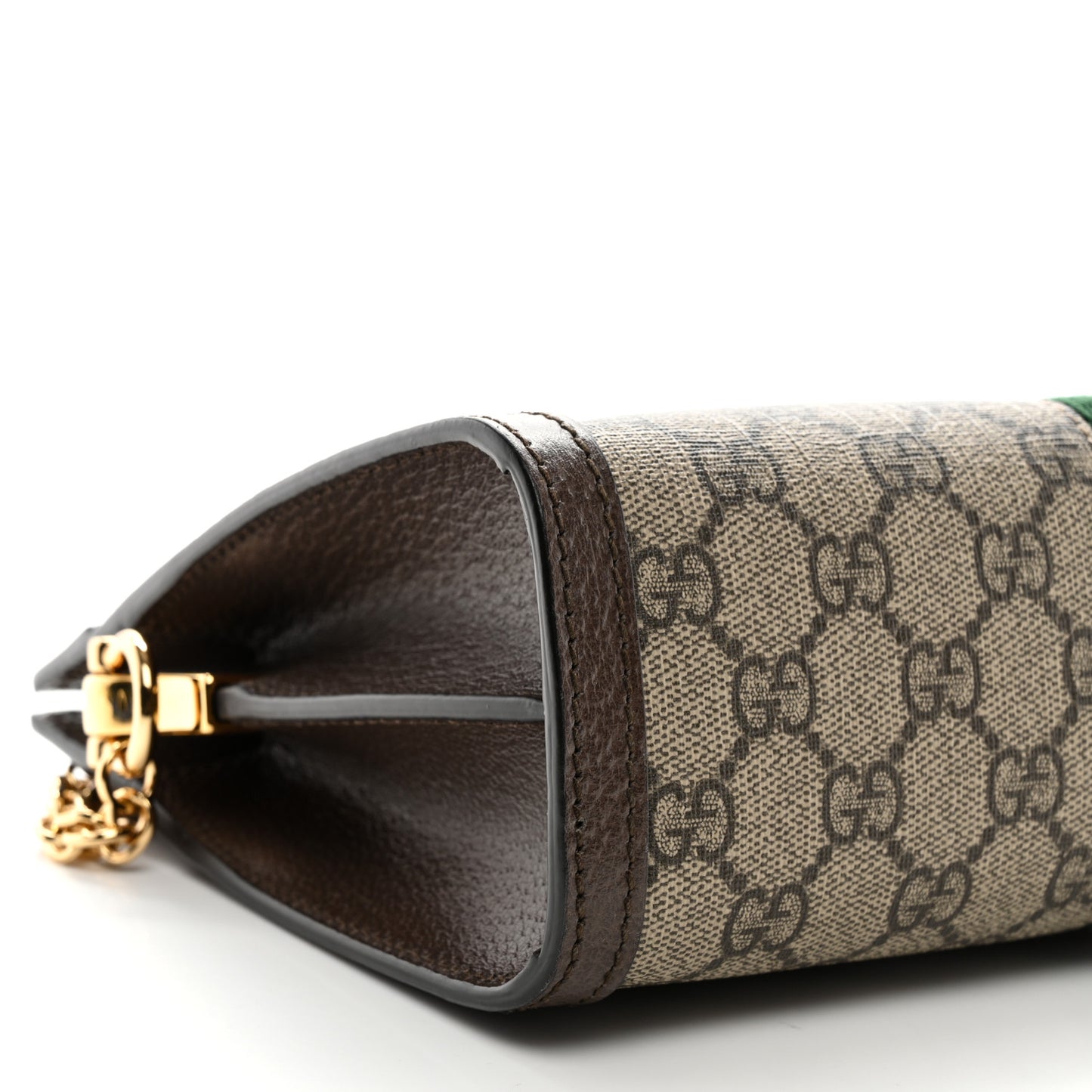 GG Supreme Monogram Web Small Ophidia Chain Shoulder Bag Brown