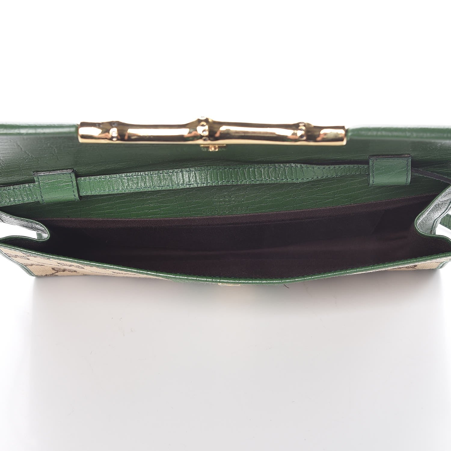 Gucci Monogram Bamboo Web Clutch Green 5 of 7