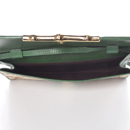 Gucci Monogram Bamboo Web Clutch Green 5 of 7