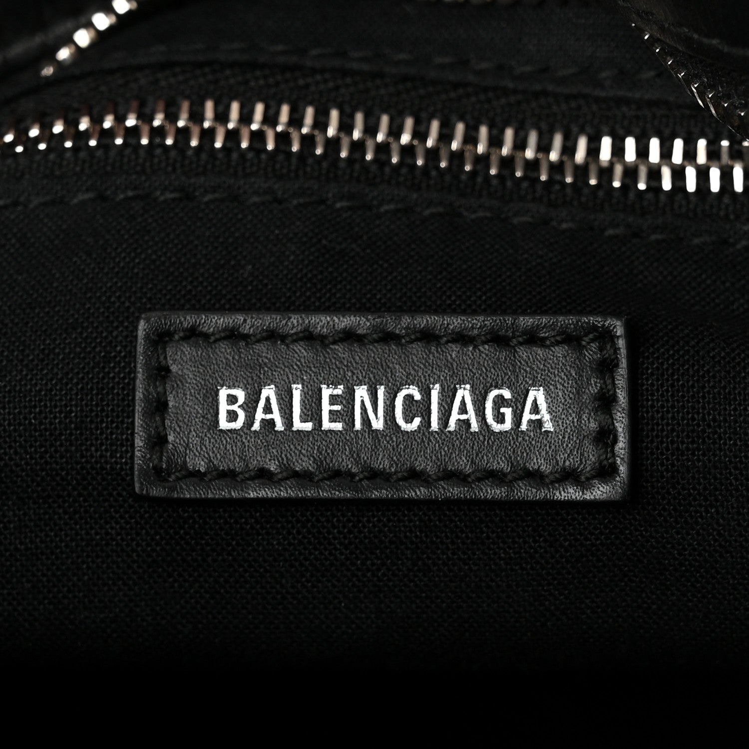 Balenciaga Canvas Satin Calfskin Diagonal Allover Logo Print Classic Silver Hardware Mini City Natural Black 6 of 9