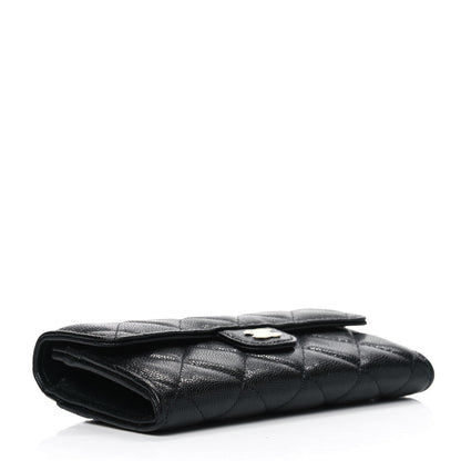 Chanel Caviar Quilted Medium Gusset Flap Wallet Black 3 of 4