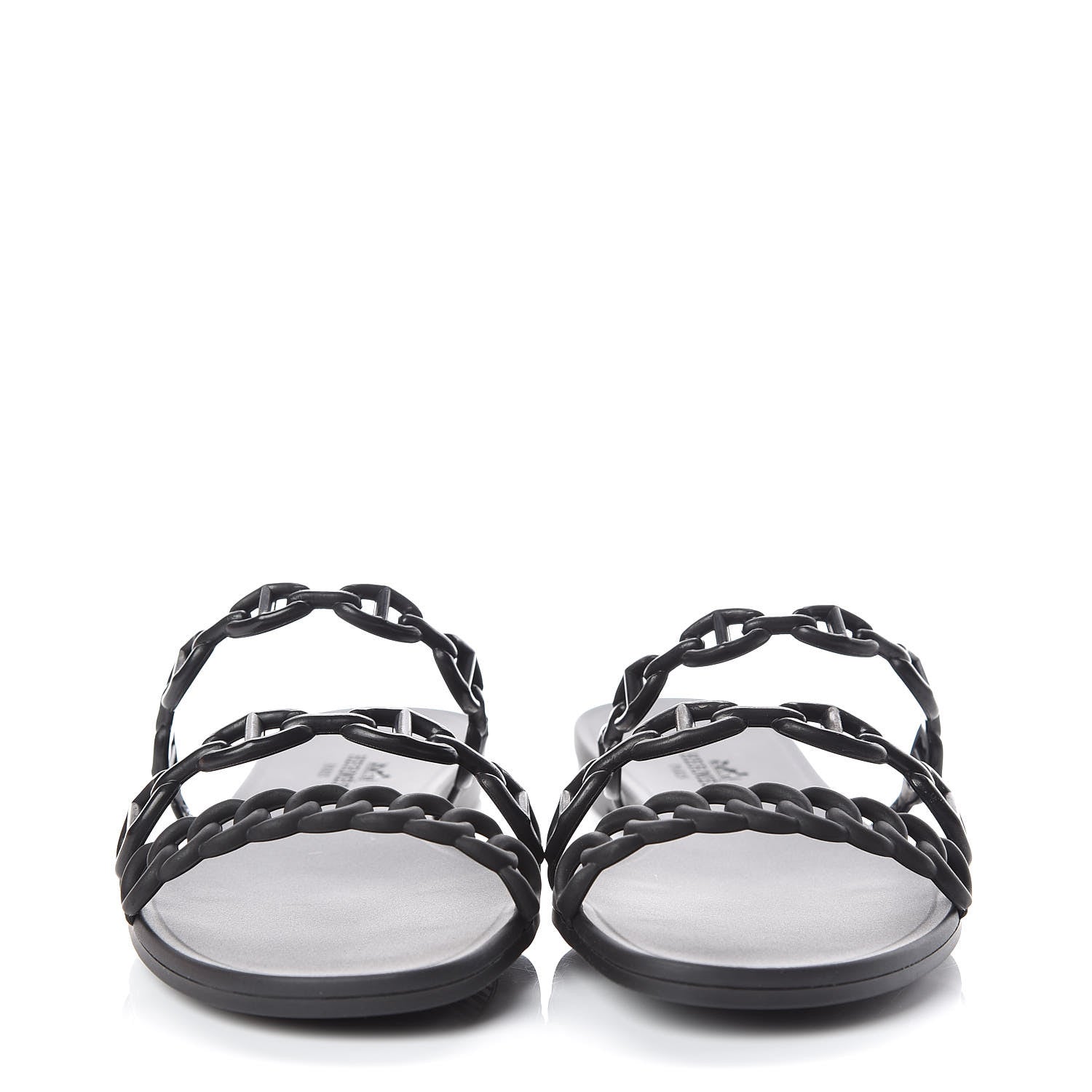 Hermes Rubber Chaine d'Ancre Rivage Sandals 36 Black 2 of 8