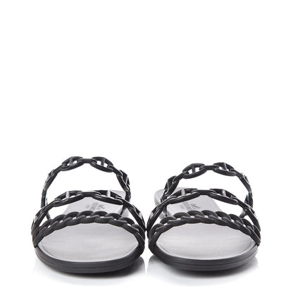 Hermes Rubber Chaine d'Ancre Rivage Sandals 36 Black 2 of 8