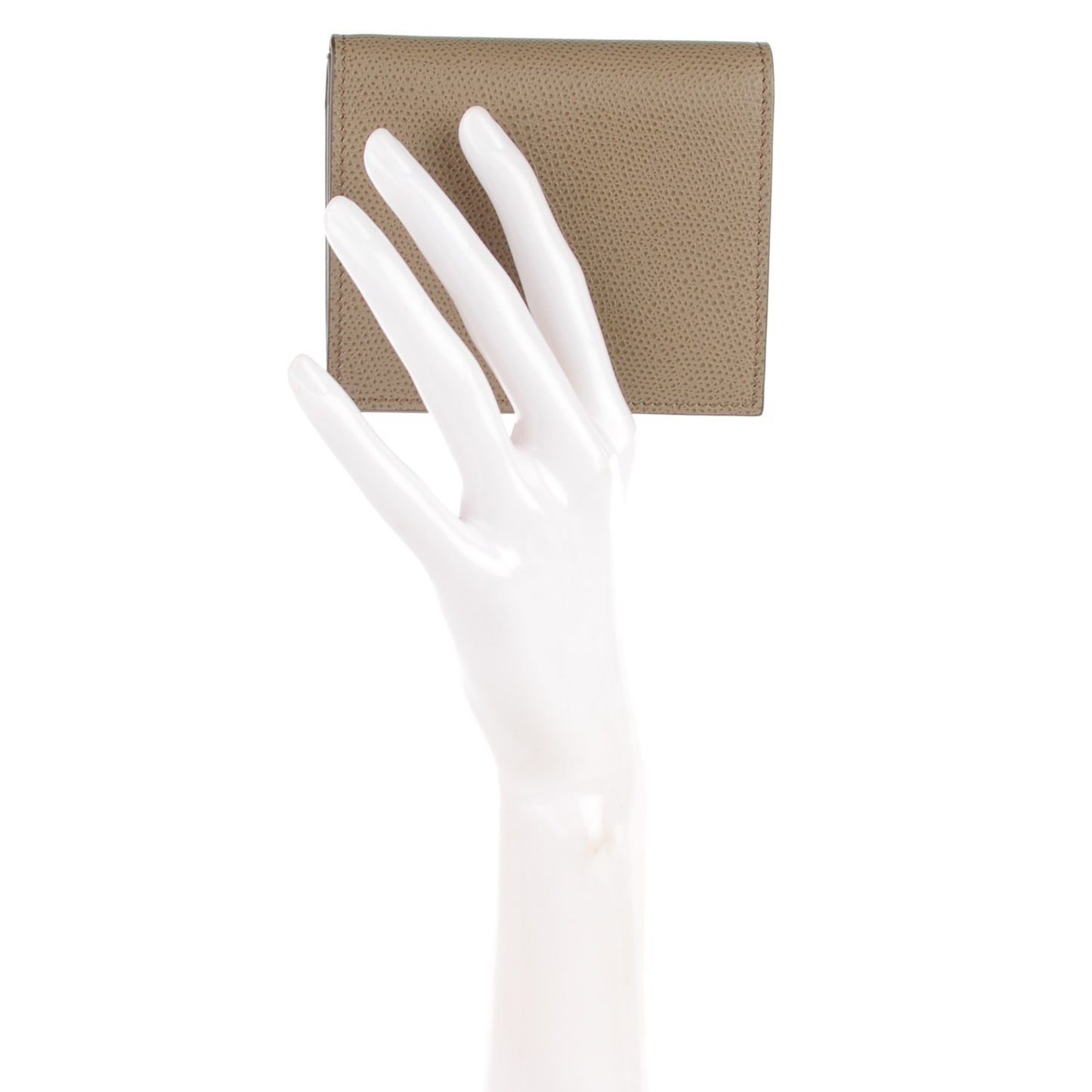 Grained Calfskin Small Wallet Taupe