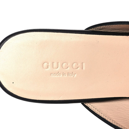 Gucci Calfskin Crystal Tiger Embroidered Womens Princetown Slippers 37 Black 7 of 8