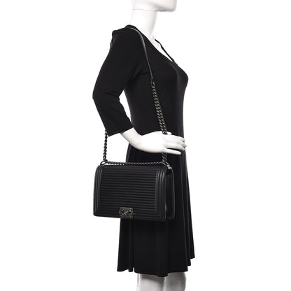 Chanel Calfskin Horizontal Quilted New Medium Boy Flap Black 2 of 15