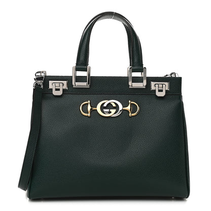Gucci Grainy Calfskin Small Zumi Top Handle Bag Vintage Green 1 of 11