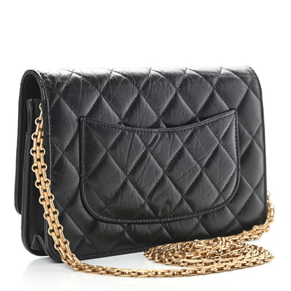 Chanel Aged Calfskin Quilted Reissue Wallet On Chain WOC Black 3 of 14