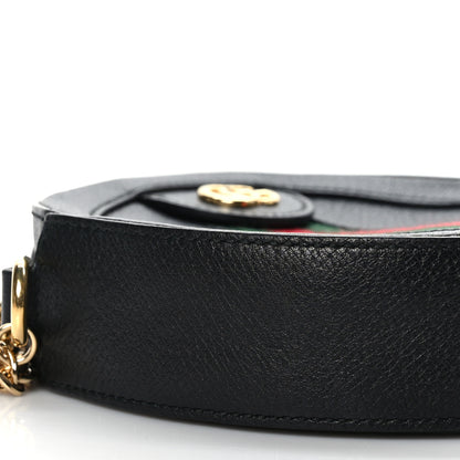 Gucci Grained Calfskin Web Mini Ophidia Round Shoulder Bag Black 9 of 10