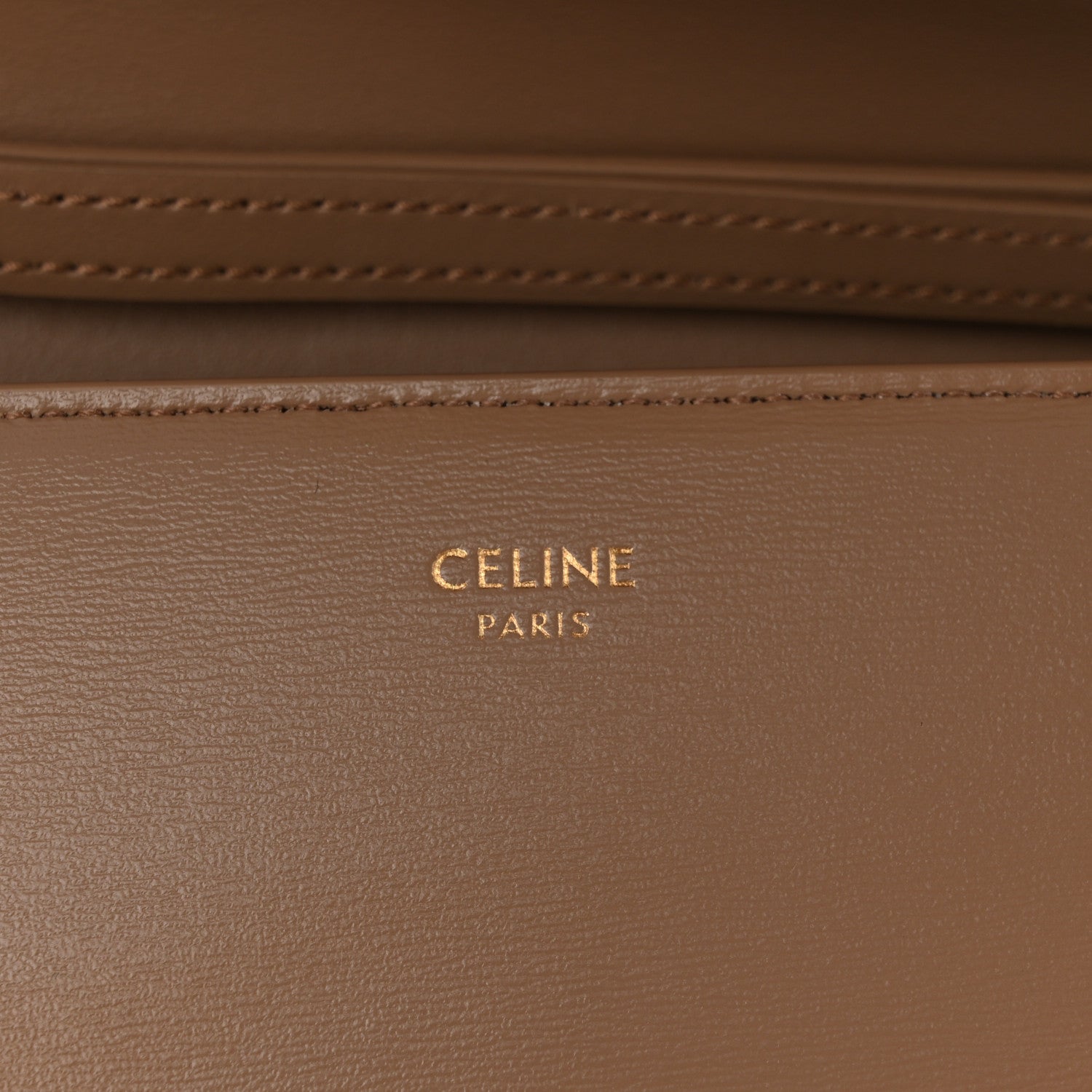 Celine Shiny Calfskin Triomphe Margo Wallet on Chain Smoked Brown 6 of 10