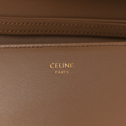 Celine Shiny Calfskin Triomphe Margo Wallet on Chain Smoked Brown 6 of 10