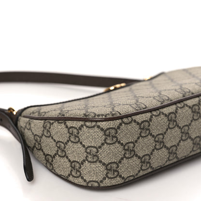 Gucci GG Supreme Monogram Textured Dollar Calfskin Small Ophidia Hobo Beige Ebony New Acero 7 of 8