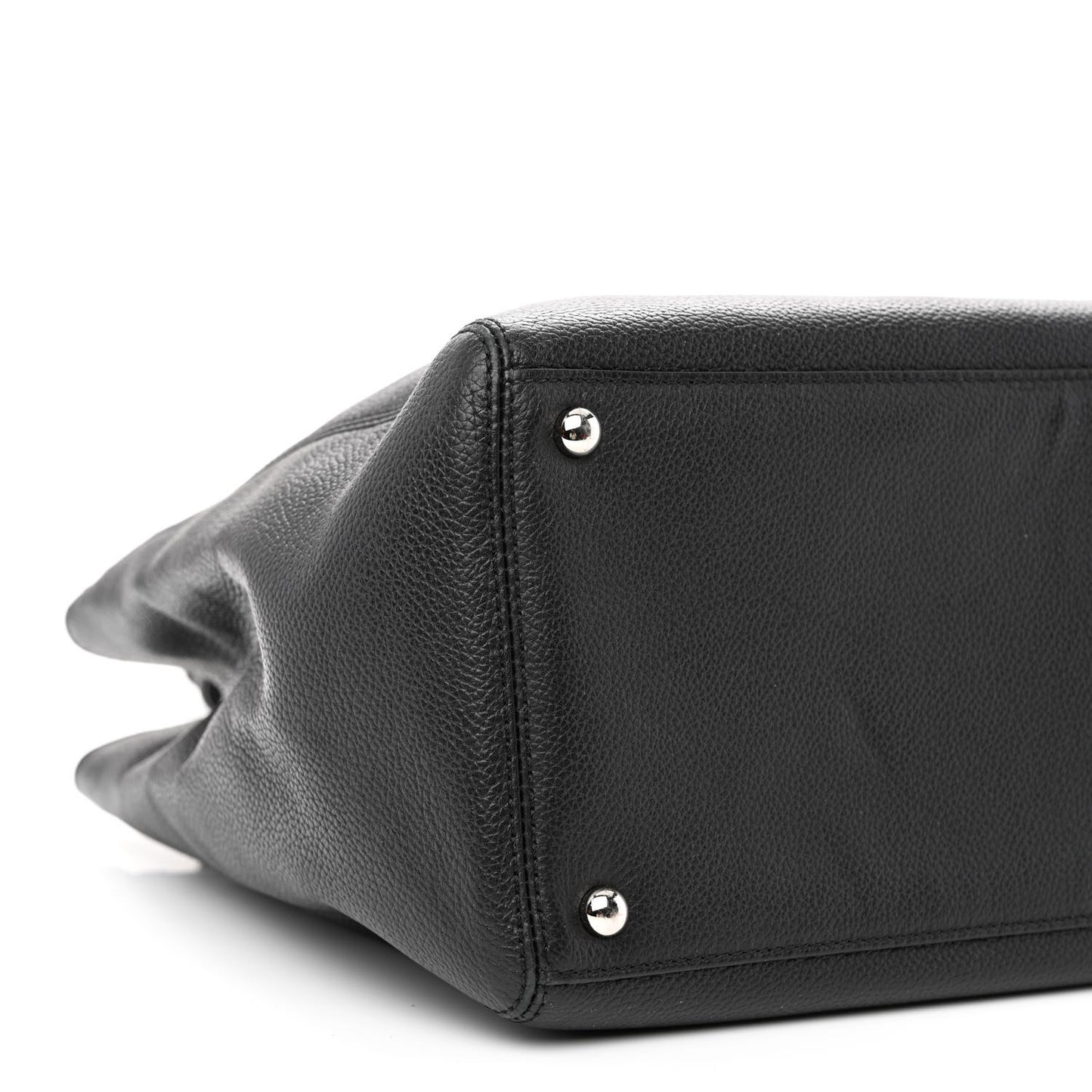 Calfskin Cerf Executive Shopper Tote Black