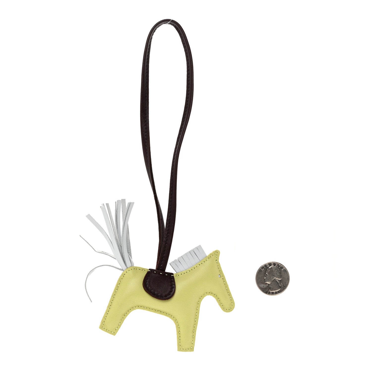 Hermes Milo Lambskin Grigri Rodeo Horse Bag Charm PM Jaune Bourgeon Bleu Brume Rouge Sellier 2 of 4