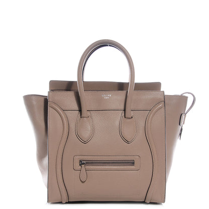 Celine Drummed Calfskin Mini Luggage Dune 1 of 9
