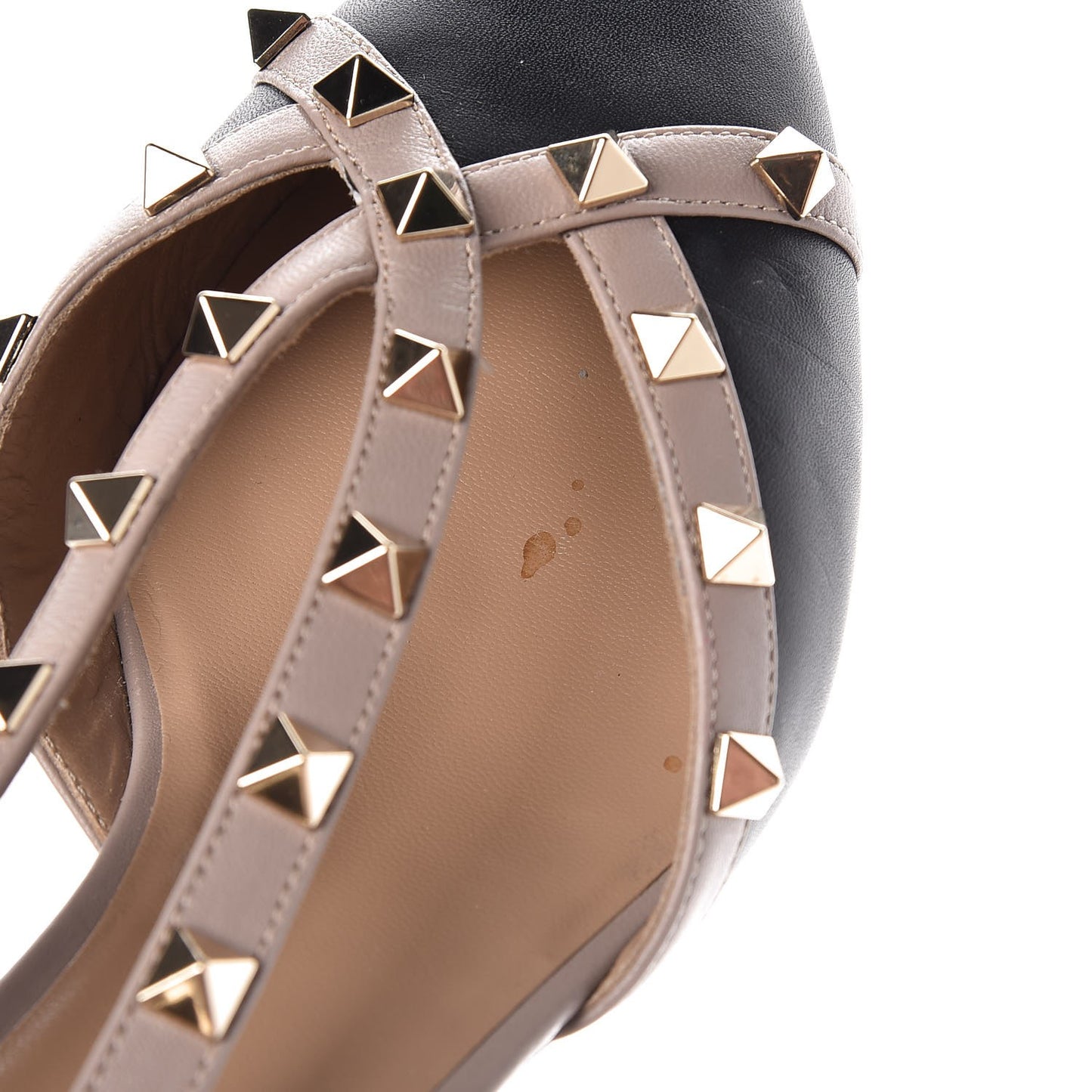 Nappa Rockstud Cross Strap D'Orsay 55mm Pumps 39.5 Black Poudre