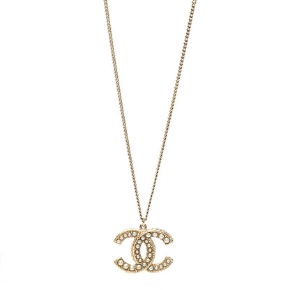 Chanel Pearl CC Pendant Necklace Gold 1 of 6
