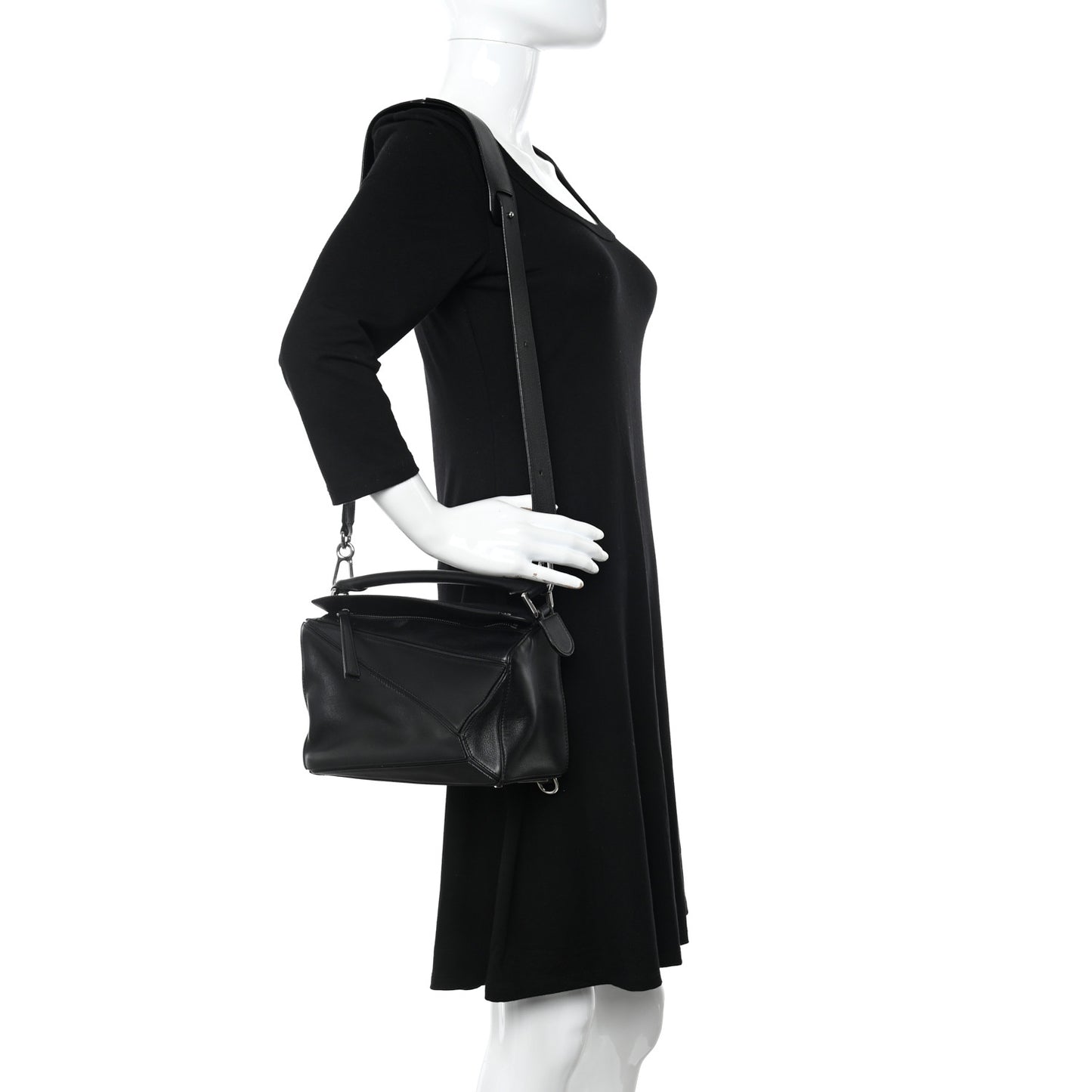 Calfskin Small Puzzle Bag Black