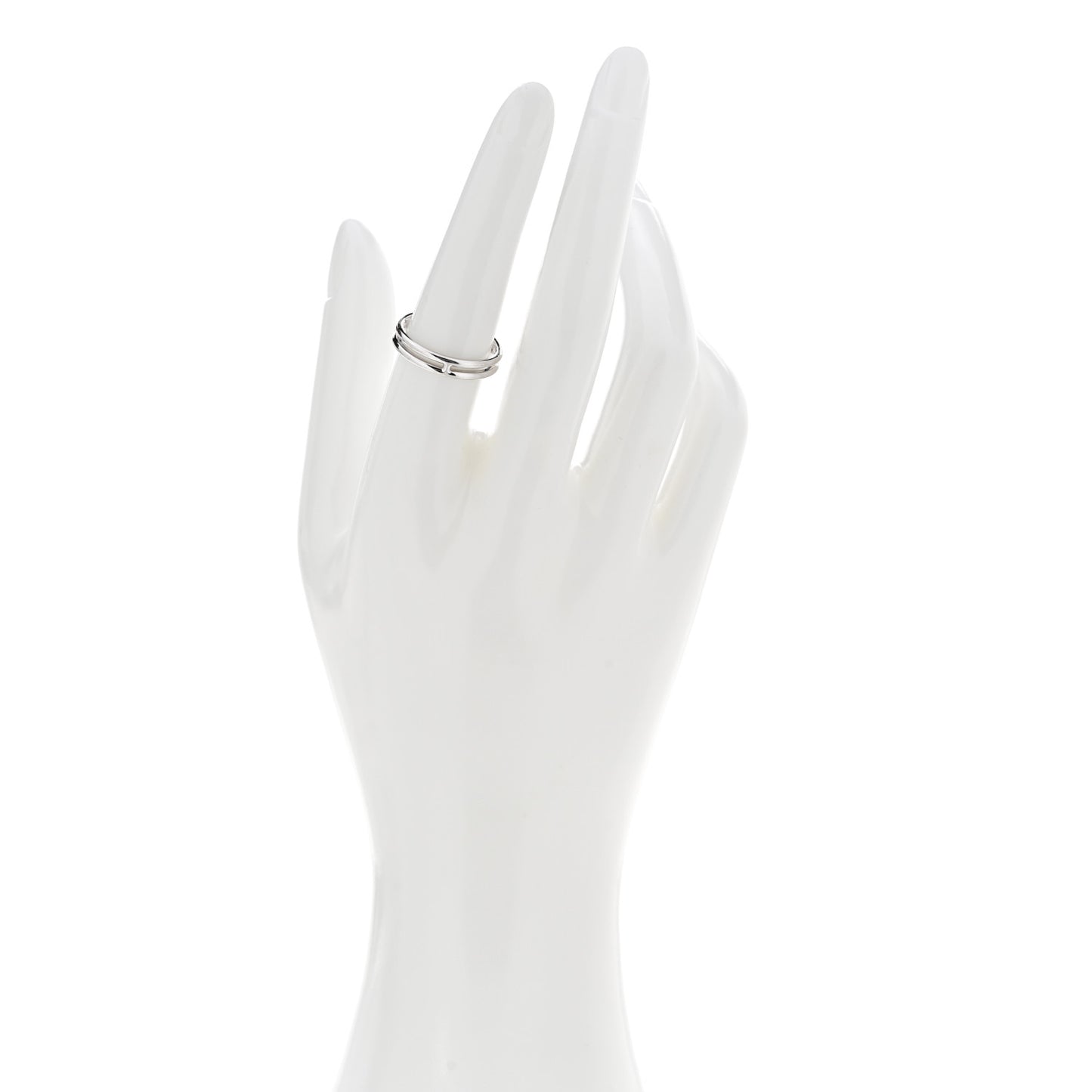 18K White Gold Ariane Wedding Band Ring 54 7