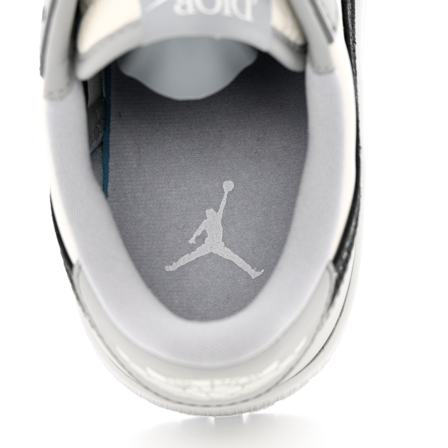 Christian Dior X NIKE AIR JORDAN Calfskin Mens Oblique Low Sneakers 38.5 Grey White 9 of 13