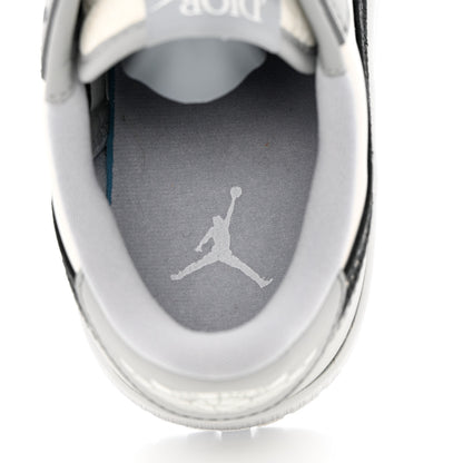 Christian Dior X NIKE AIR JORDAN Calfskin Mens Oblique Low Sneakers 38.5 Grey White 9 of 13