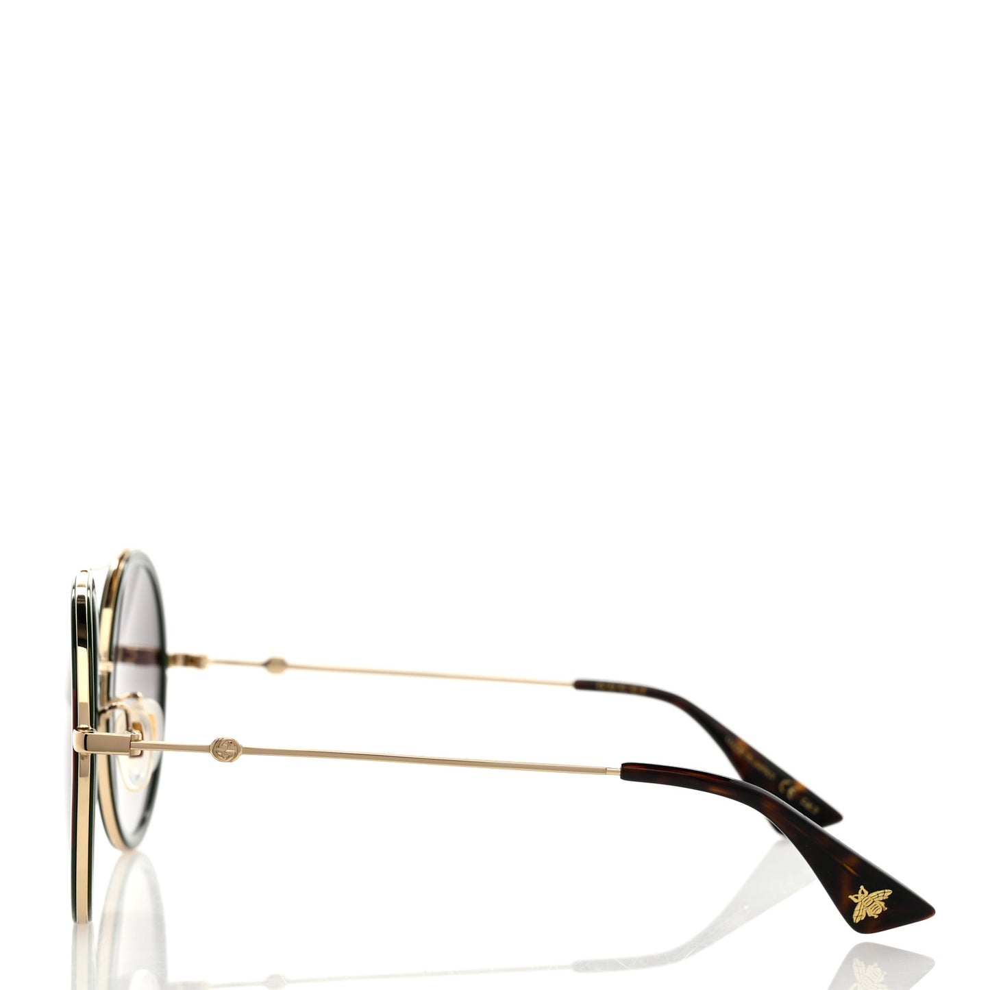 Metal Round Frame Sunglasses GG0061S Green Red