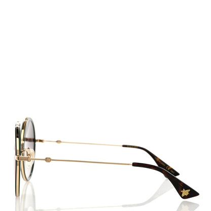 Gucci Metal Round Frame Sunglasses GG0061S Green Red 3 of 8