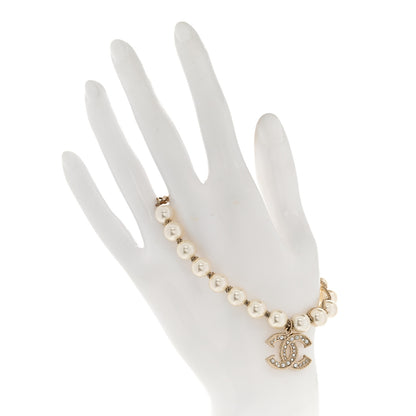 Chanel Pearl Crystal CC Bracelet Gold 2 of 6