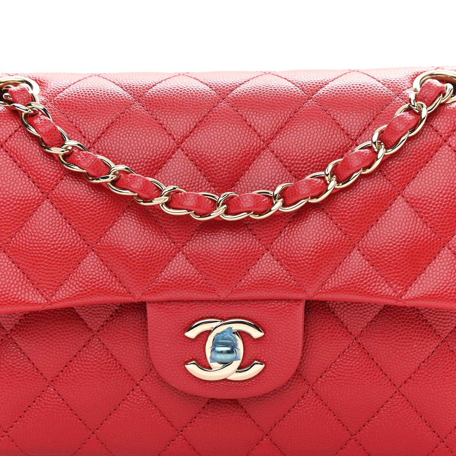 Chanel Caviar Quilted Small Double Flap Red 8 of 11