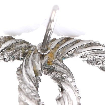 Chanel Crystal CC Twisted Earrings Silver 5 of 5