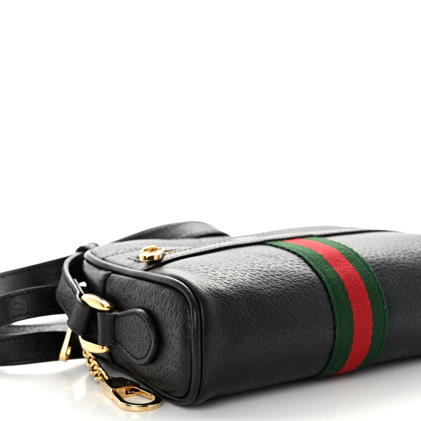 Calfskin Web Mini Ophidia Shoulder Bag Black