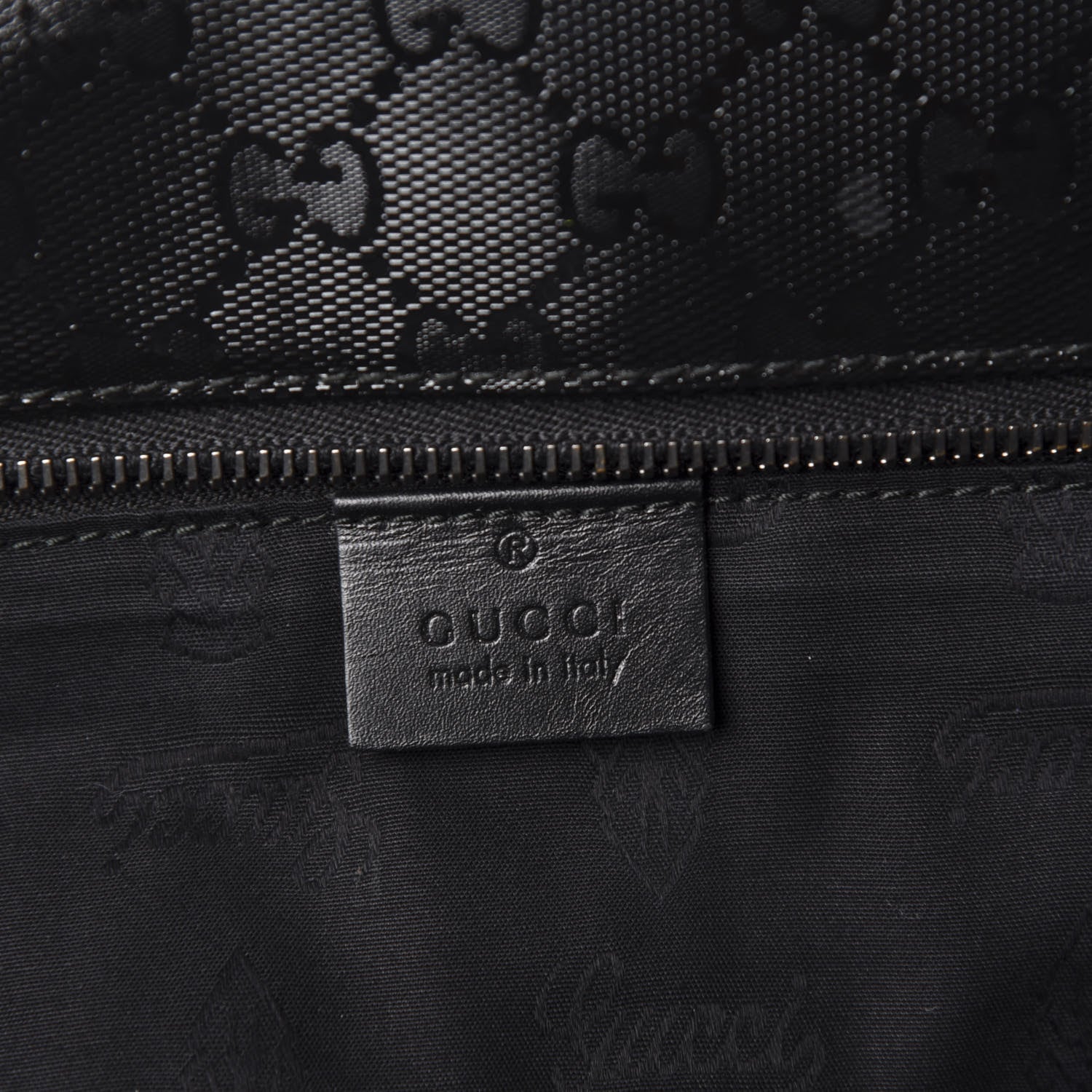 Gucci Imprime Monogram Medium Zippered Shopping Tote Black 8 of 10