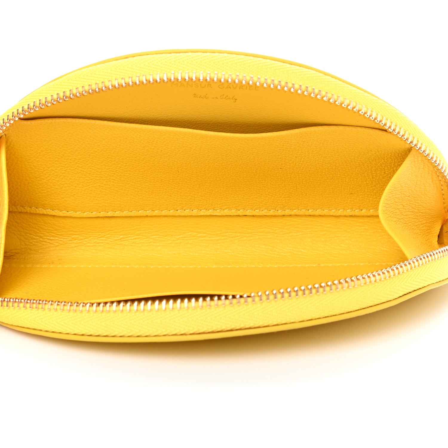 Mansur Gavriel Calfskin Half Moon Clutch Yellow 5 of 6