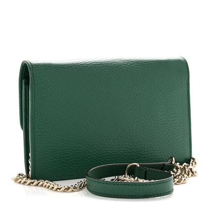 Gucci Dollar Calfskin Interlocking G Chain Wallet Emerald 3 of 17