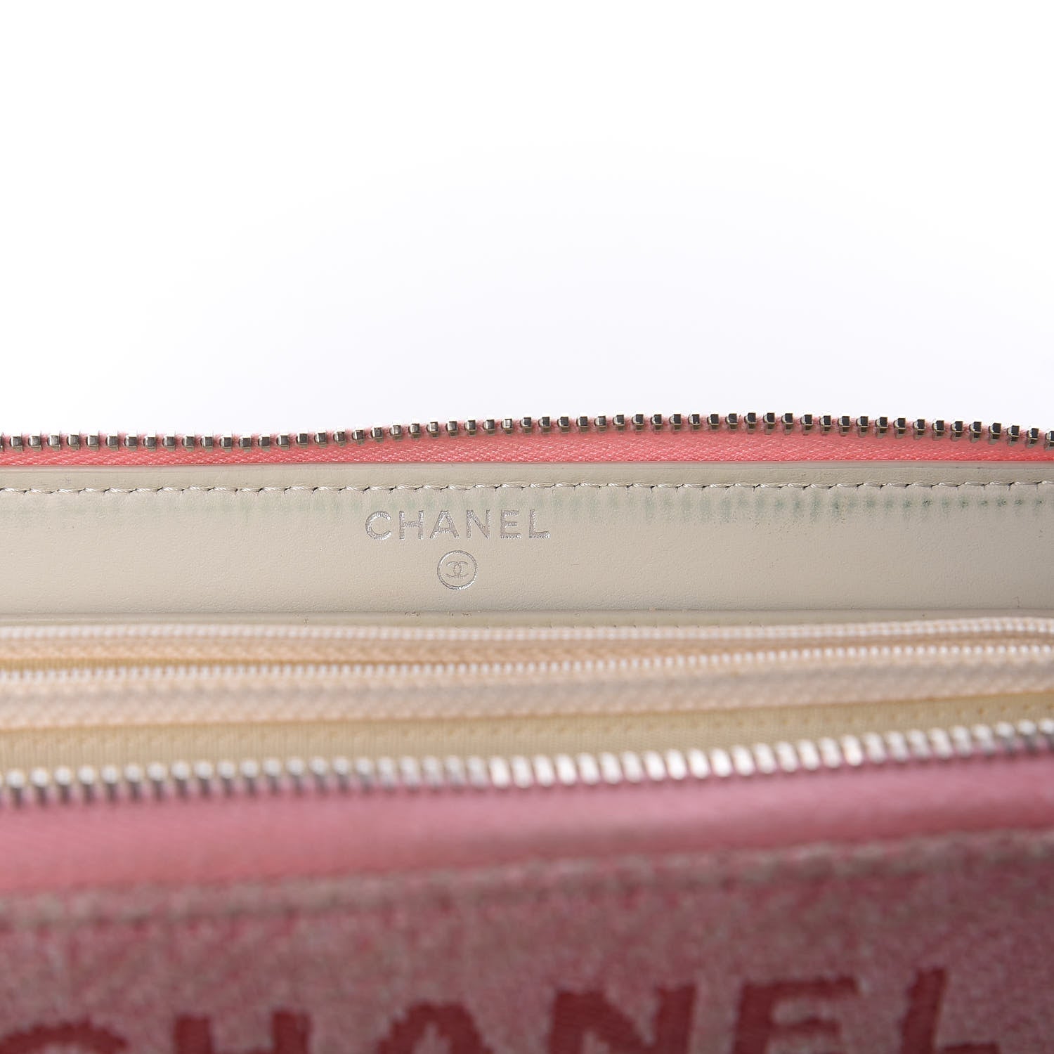 Chanel Canvas Deauville Large Zip Around Wallet Pink 9 of 11