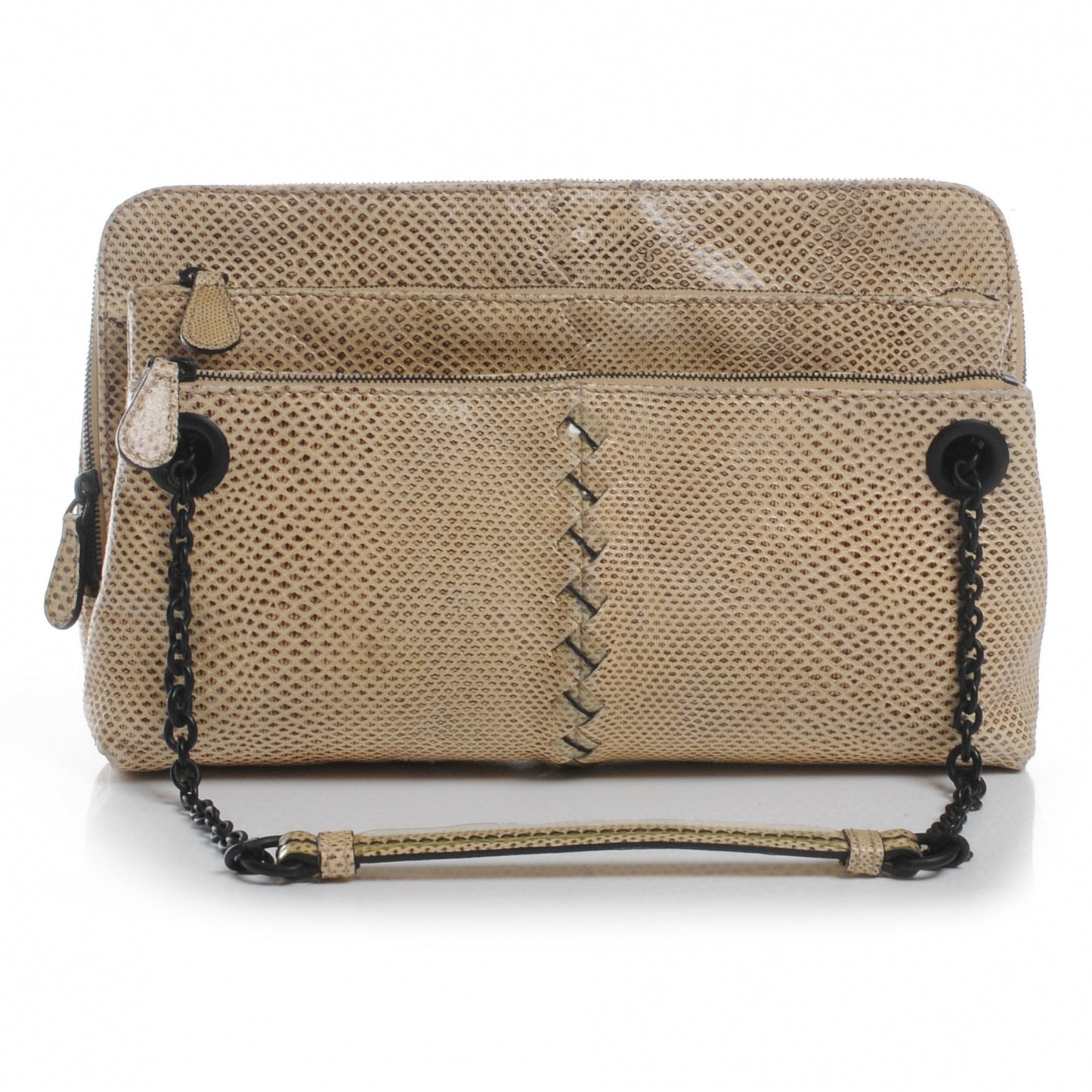 Antique Karung Snakeskin Chain Shoulder Bag Naturale