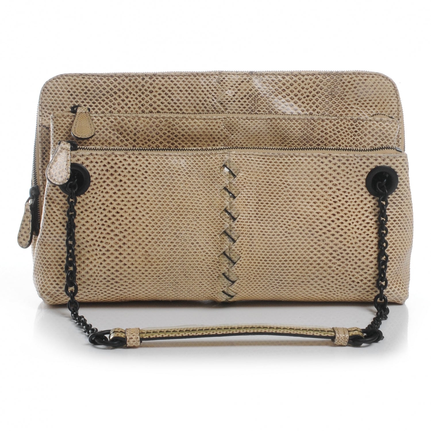 Bottega Veneta Antique Karung Snakeskin Chain Shoulder Bag Naturale 1 of 8