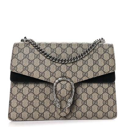 Gucci GG Supreme Monogram Medium Dionysus Shoulder Bag Black 1 of 10