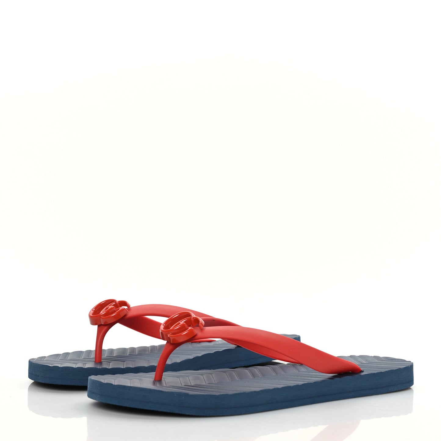 Rubber Chevron Womens Thong Sandals 10 Blue Red