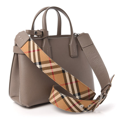 Burberry Derby Calfskin House Check Small Banner Tote Pale Taupe 3 of 9