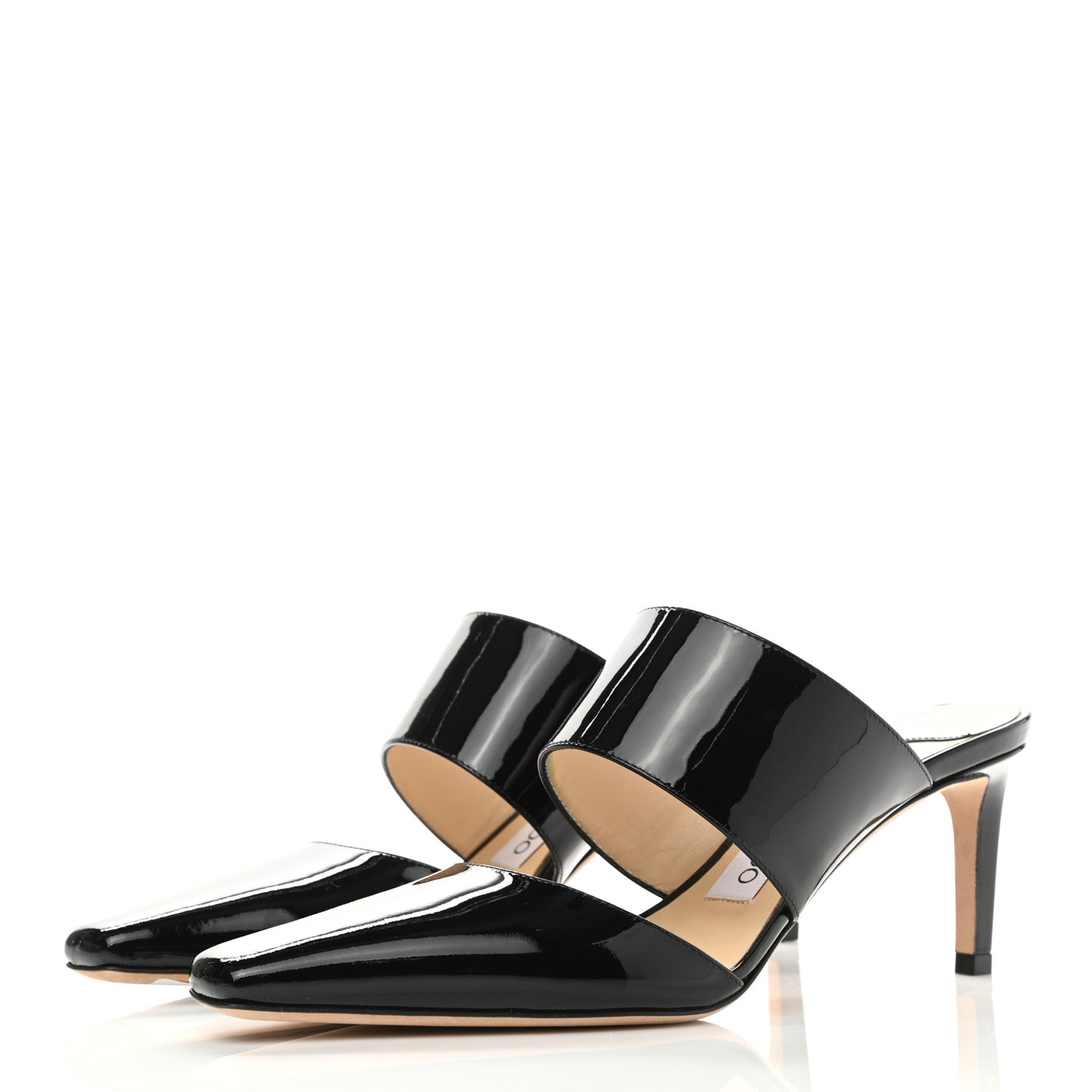 Patent Calfskin Hawke 65 Mules 37 Black