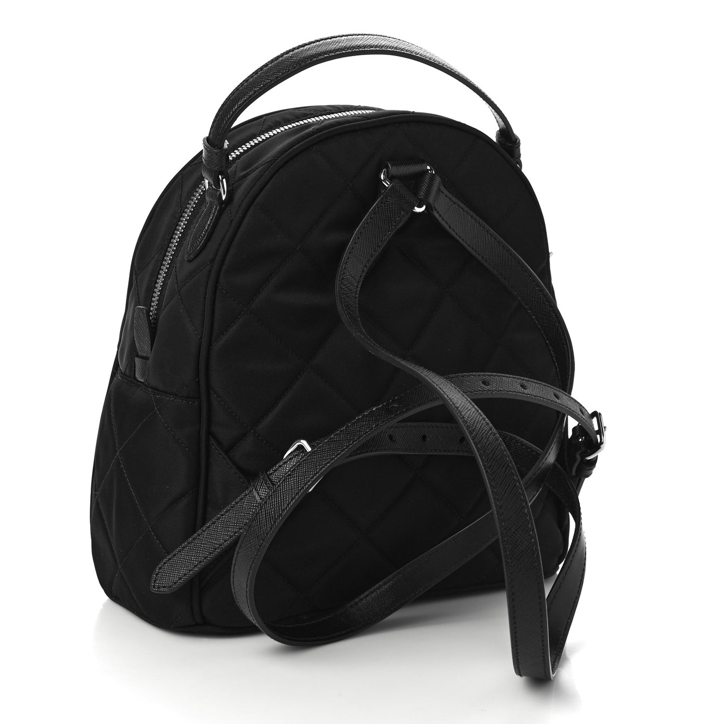 Nylon Tessuto Impuntu Quilted Backpack Black