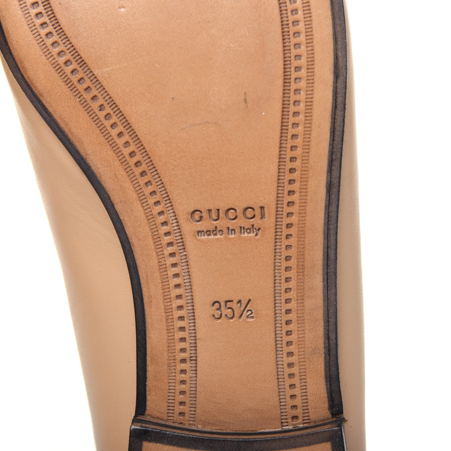 Gucci Lambskin Womens Brixton Horsebit Loafers 35.5 Wheat 6 of 9